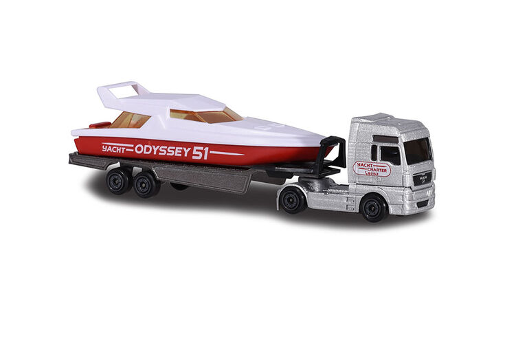 Majorette - Trailer - Man Tgx Xxl/Speed Boat - Colours and styles may vary. Style selected at purchase