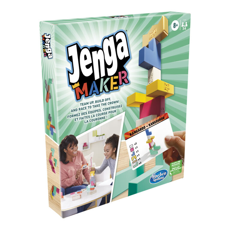 Jenga Maker, Genuine Hardwood Blocks, Stacking Tower Game