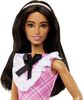 Barbie-Barbie Fashionistas 209-Poupée cheveux noirs, robe écossaise