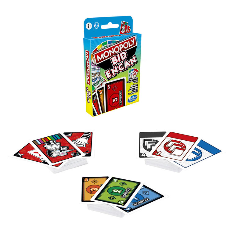 Monopoly Encan, jeu de cartes rapide