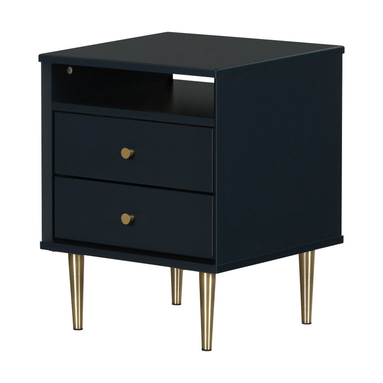 Dylane 2-Drawer Nightstand Navy Blue