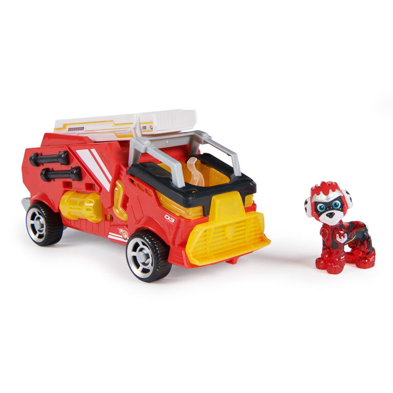 PAW Patrol: The Mighty Movie, Firetruck Toy with Marshall Mighty Pups Action Figure, Lights and Sounds