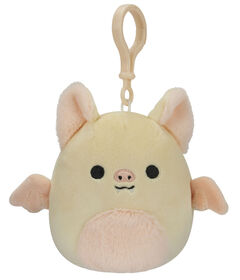 Squishmallows 3.5" Clip-On Plush - Meghan Cream and Pink Bat