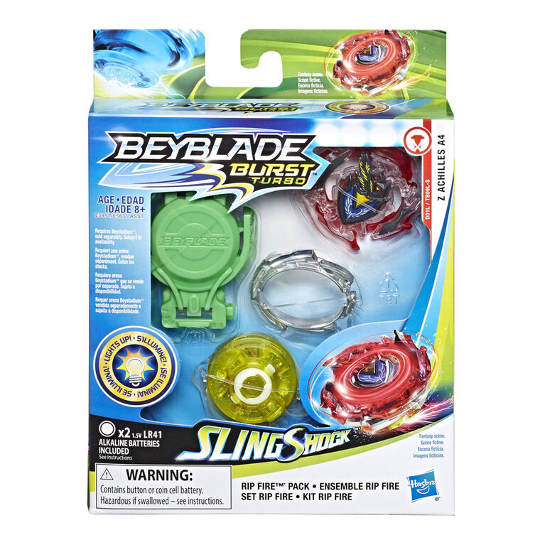 Kit de départ Beyblade Burst Slingshock Rip Fire Z Achilles A4.