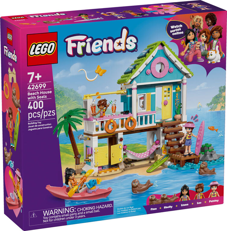 LEGO Friends La Maison sur la Plage et les Phoques - Ensemble de Construction avec 3 Minipoup&eacute;es et 2 Phoques - 42699