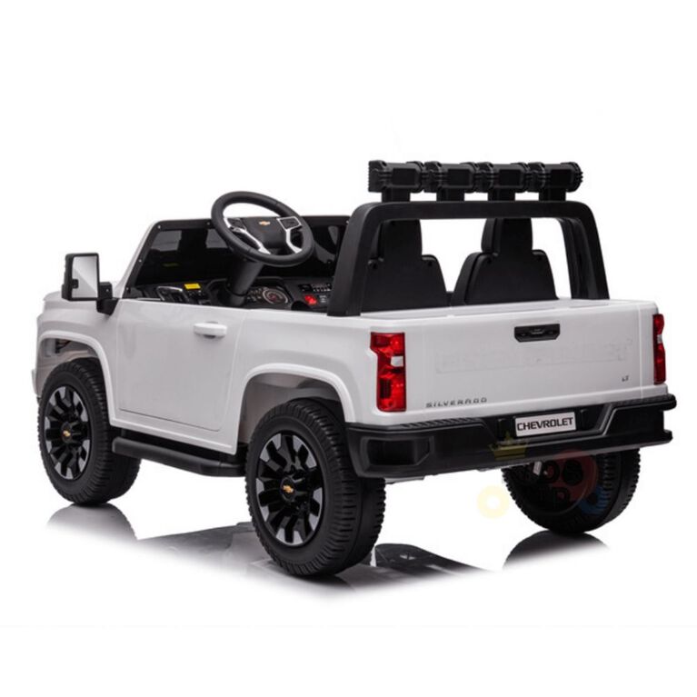 KidsVip 24V Chevrolet Silverado Ride on Truck W/RC- White - English Edition