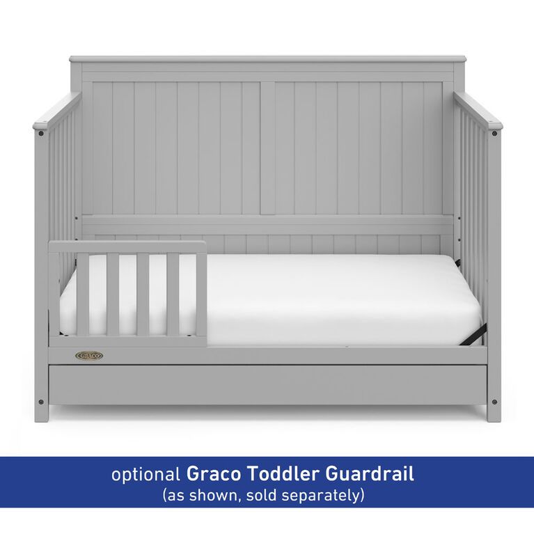 Graco Hadley 4in1 Convertible Crib with Drawer Pebble Grey Babies