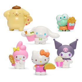 Hello Kitty et ses amis - ensemble de 6 figurines : Collations salées - Hello Kitty, Kuromi, My Melody, Cinnamoroll, Keroppi et Pompompurin