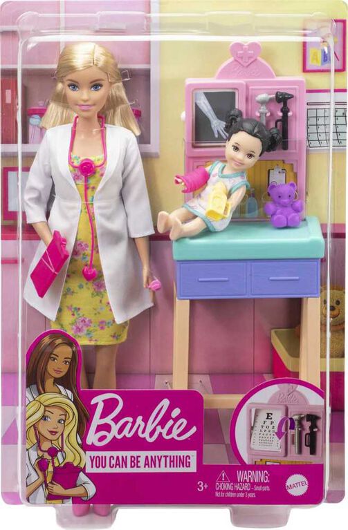 Barbie - Coffret Barbie Pédiatre Blonde Modèle aléatoire - Poupées - Rue du  Commerce