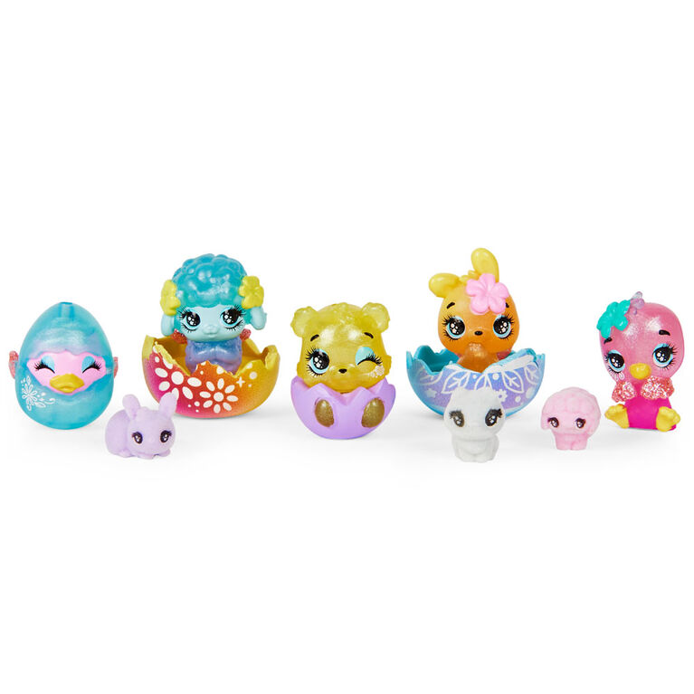 Hatchimals CollEGGtibles, Spring Basket with 5 Hatchimals and 3 Pets