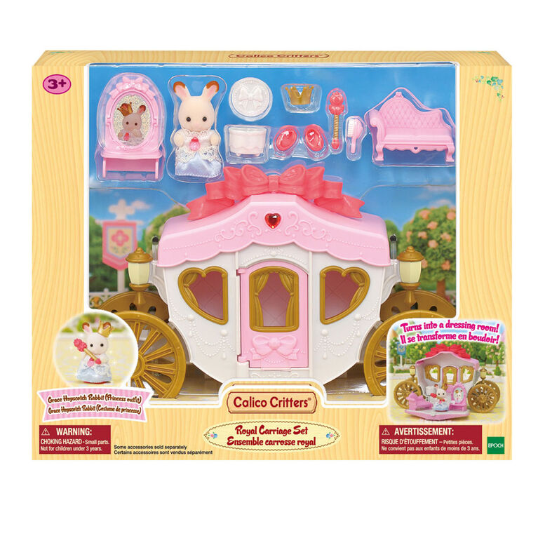 Carrosse royal de Calico Critters, ensemble de jeu pour maison de poupée avec véhicule et accessoires