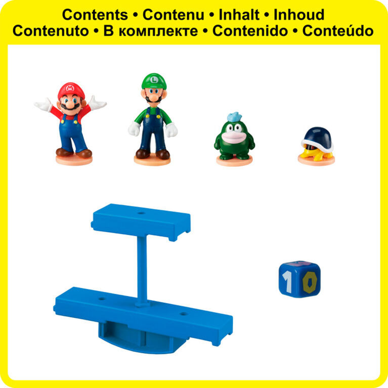 Epoch Games Jeux d'équilibrage Super Mario, 3 jeux d'adresse sur table avec figurines d'action Super Mario à collectionner - Édition anglaise