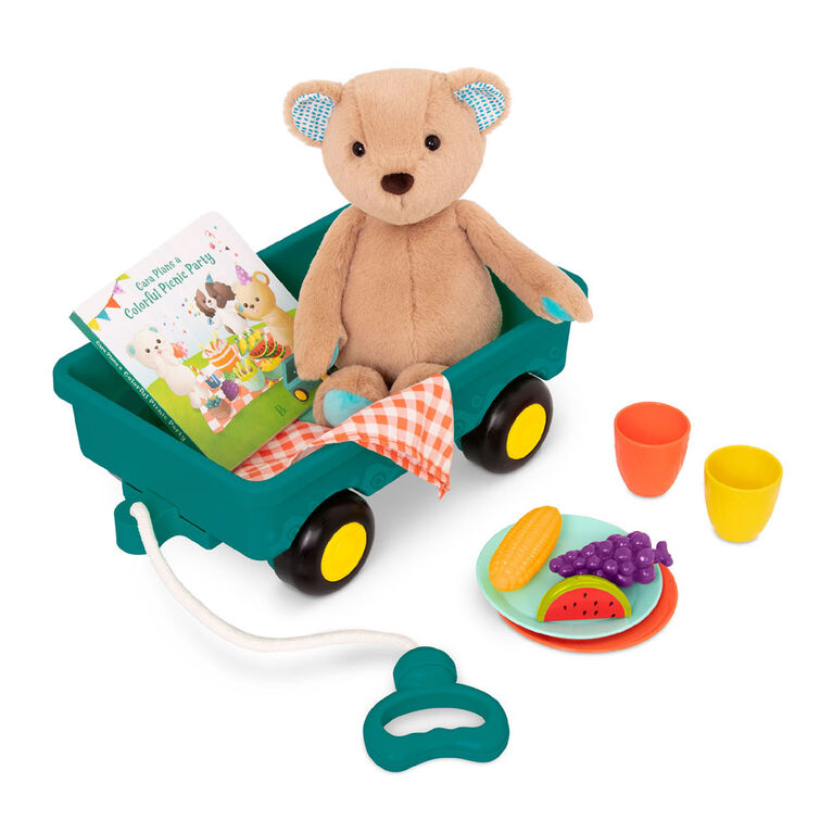 B. toys, Happyhues - Cara-Mellow Bear Playset, Teddy Bear, Board Book and Picnic Set