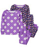 Carter's Four Piece Flowers 100% Snug Fit Cotton Pajamas Purple  3T