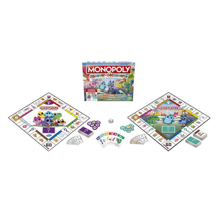 Monopoly Discover Board Game, 2-Sided Gameboard, 2 Levels of Play, Playful Teaching Tools