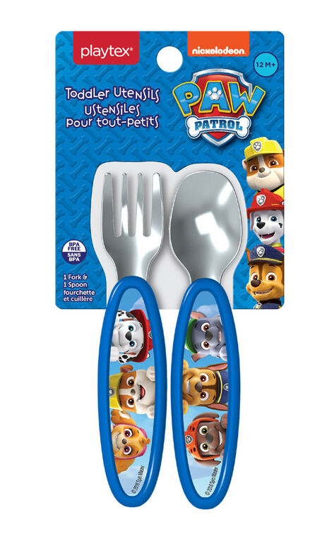 Playtex Paw Patrol Fork & Spoon Cutlery Set - Blue