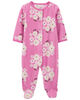Grenouillère à boutons-pression en molleton fleuri rose Carter’s 6M