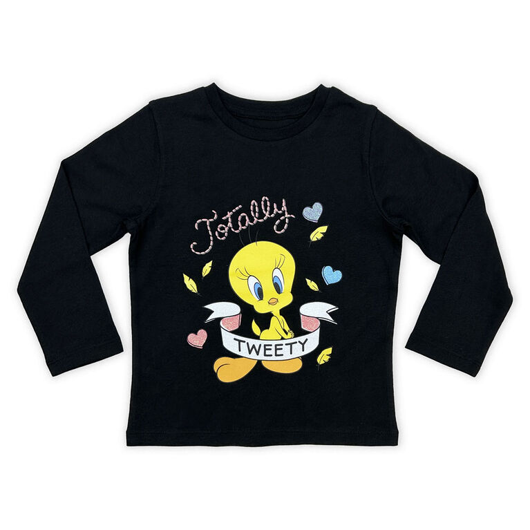 Tweety - Long Sleeve Tee - Black - 2T