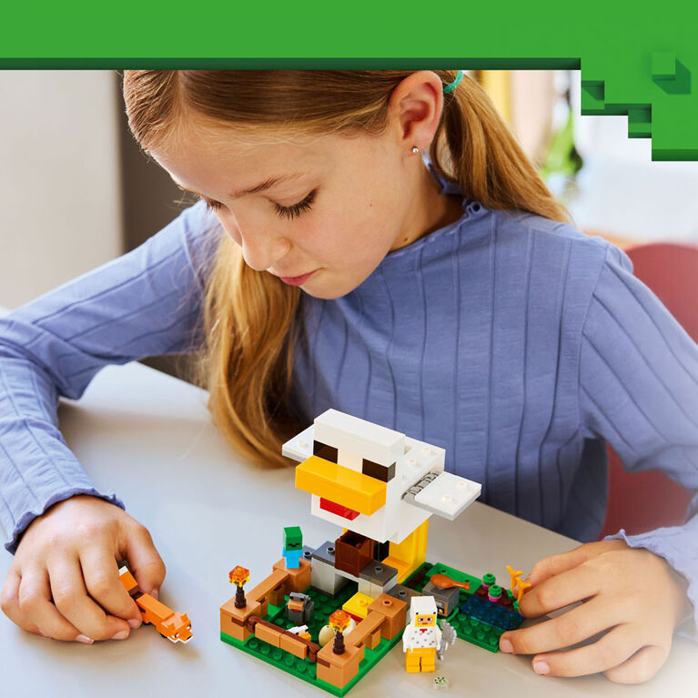 LEGO Minecraft Chicken Farm Building & Pretend Play Toy for Boys, GIrls, & Kids, Ages 7+ - 21585