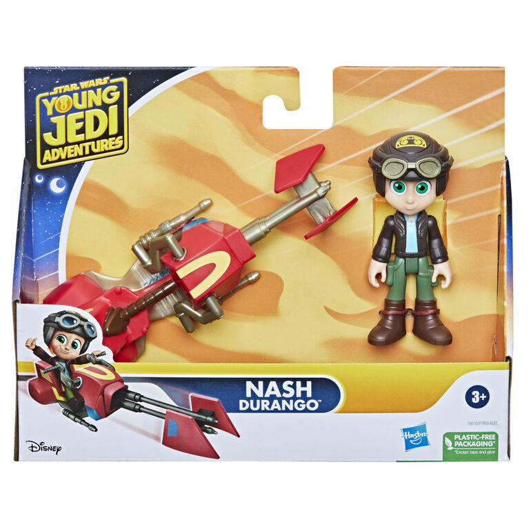 Star Wars Young Jedi Adventures Nash Durango Figure & Speeder Bike, Star Wars Toys, Preschool Toys 4 Inch