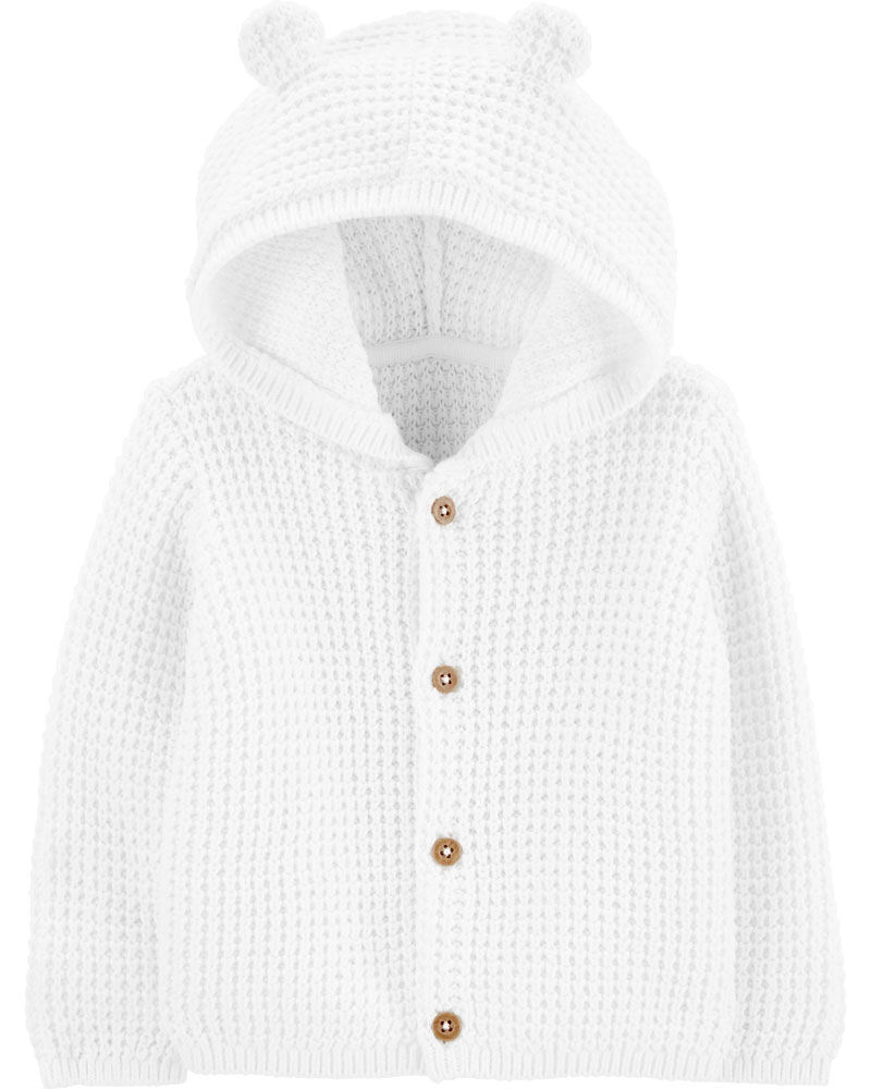 Carter s Hooded Cardigan White Newborn