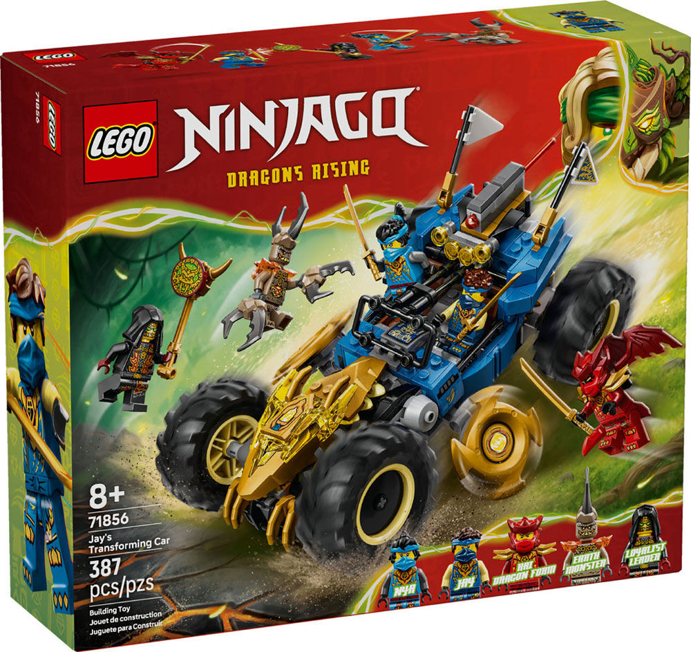 LEGO NINJAGO Jay's Transforming Car Building Toy for Boys, Girls, & Kids, Ages 8+ - 71856