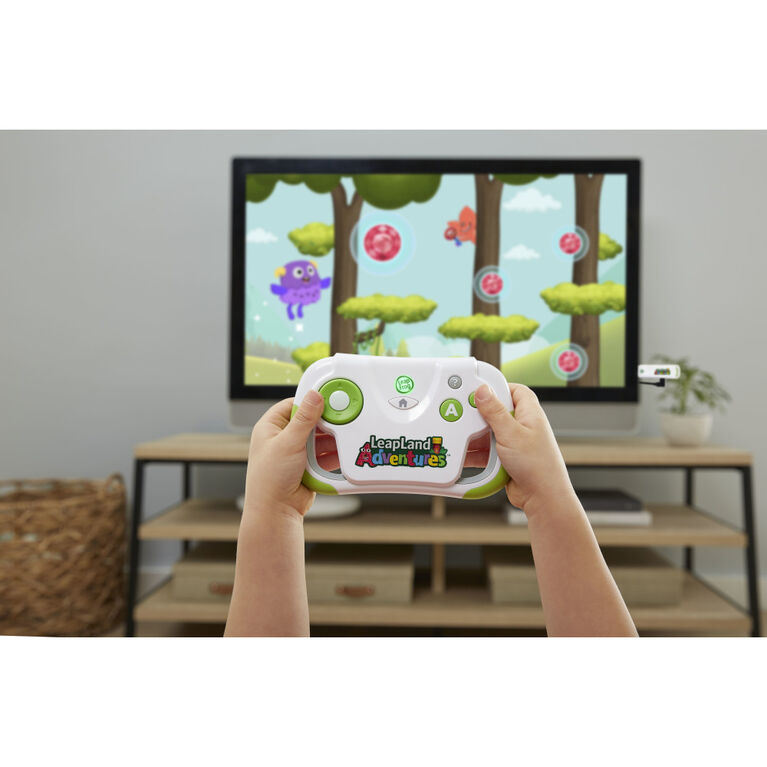 LeapFrog L'aventure LeapLand- Edition française, Jeu vidéo d'apprentissage pour téléviseur, contrôleur sans fil avec clé de jeu HDMI brancher