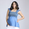 Motherhood Ruffle Sleeve Smocked Babydoll Top