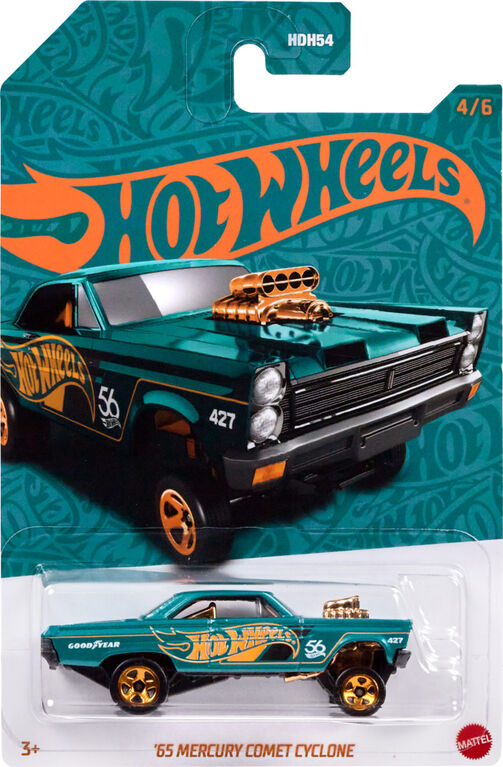 Hot Wheels 1:64 Scale Die-Cast 65 Mercury Comet Cyclone with Turquoise- & Copper-Colored Deco