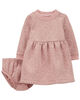 Carter's Leopard Fleece Dress Pink  12M