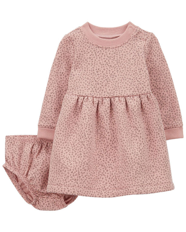 Carter's Leopard Fleece Dress Pink  12M