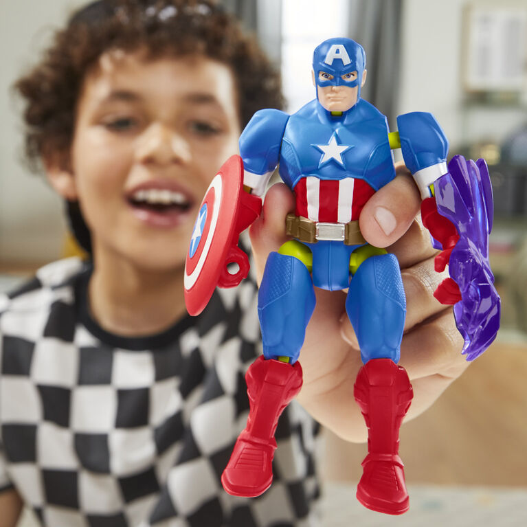 MixMashers Marvel Avengers, figurine Captain America à mélanger et combiner avec accessoires