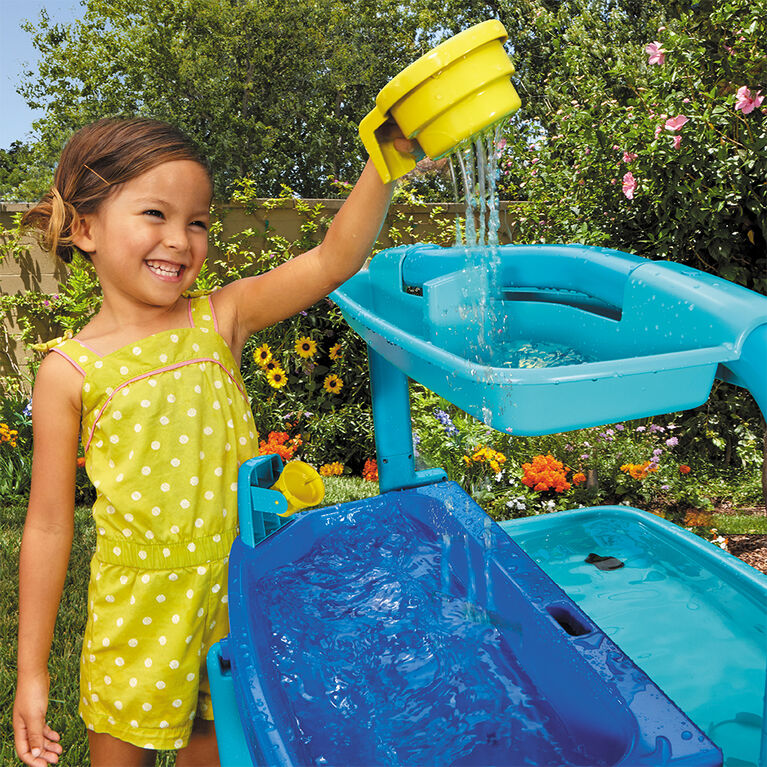 Little Tikes Easy Store Outdoor Folding Water Play Table with Accessories