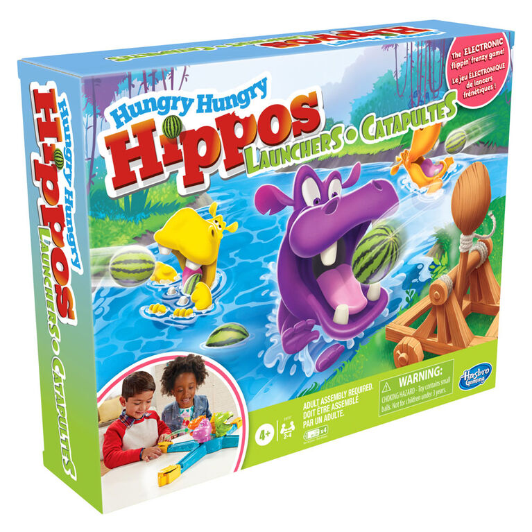 Hungry Hungry Hippos Launchers Game, Electronic Pre-School Game For 2-4 Players