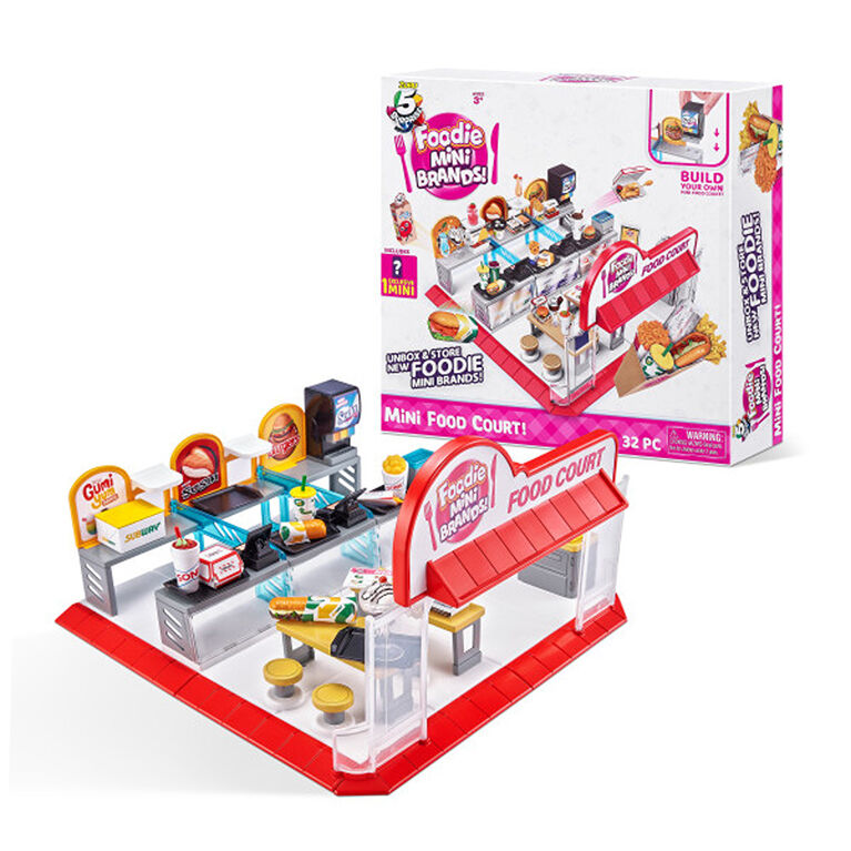 Zuru 5 Surprise Foodie Mini Brands Mini Food Court with 1 Exclusive Mini (Styles May Vary)