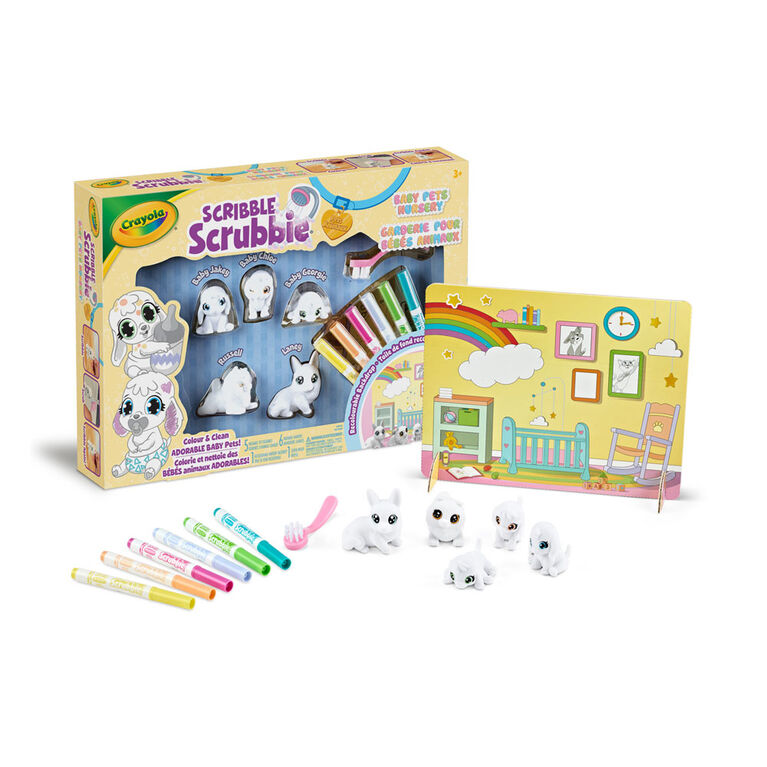 Ensemble de chambre à coucher pour bébés animaux Scribble Scrubbie de Crayola