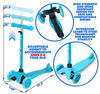 Rugged Racer Mini Deluxe 3 Wheel Kick Scooter - Light Blue - English Edition