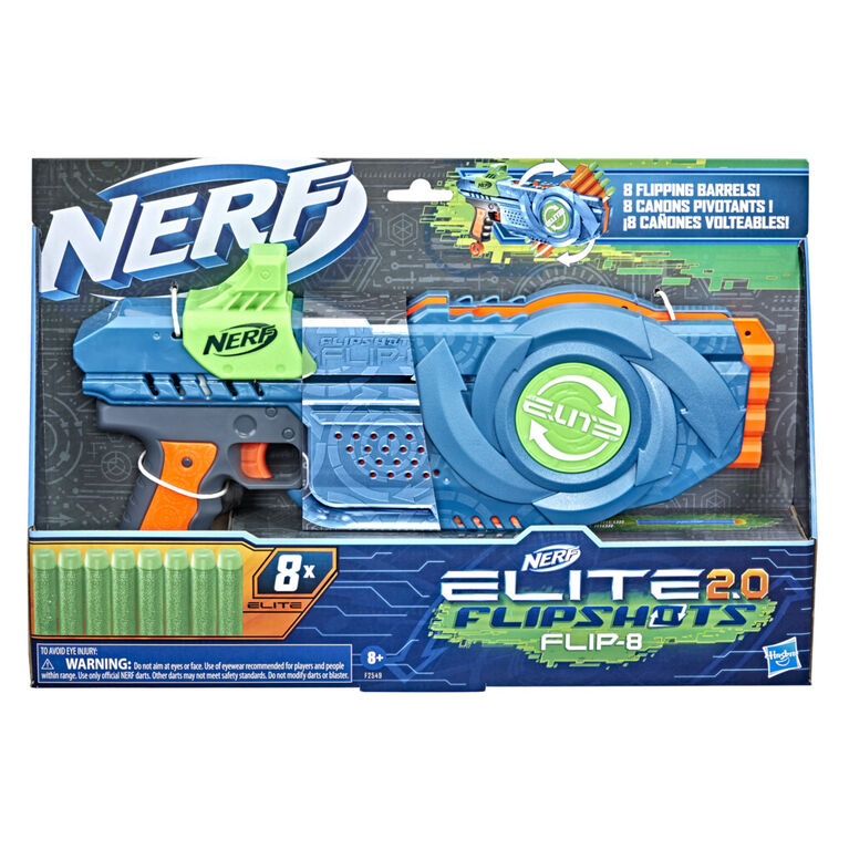 Nerf Elite 2.0 Flipshots Flip-8 Blaster with 8 Dart Barrels That Flip to Double Your Firepower