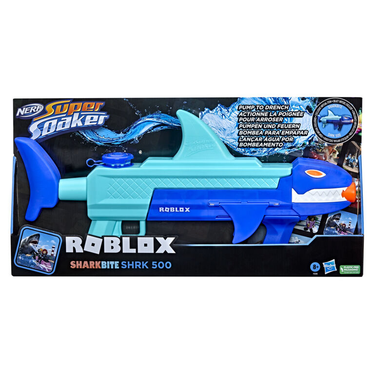 Nerf Super Soaker, blaster à eau Roblox SharkBite: SHRK 500 - Notre exclusivité