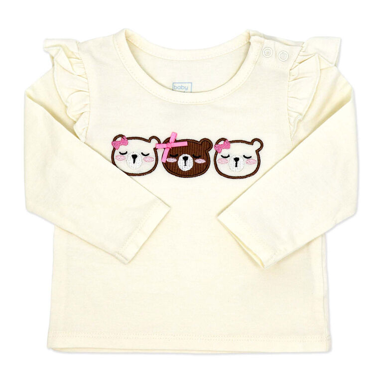 Baby Mode 3 Piece Legging and Headband Set: Team Teddy 9M