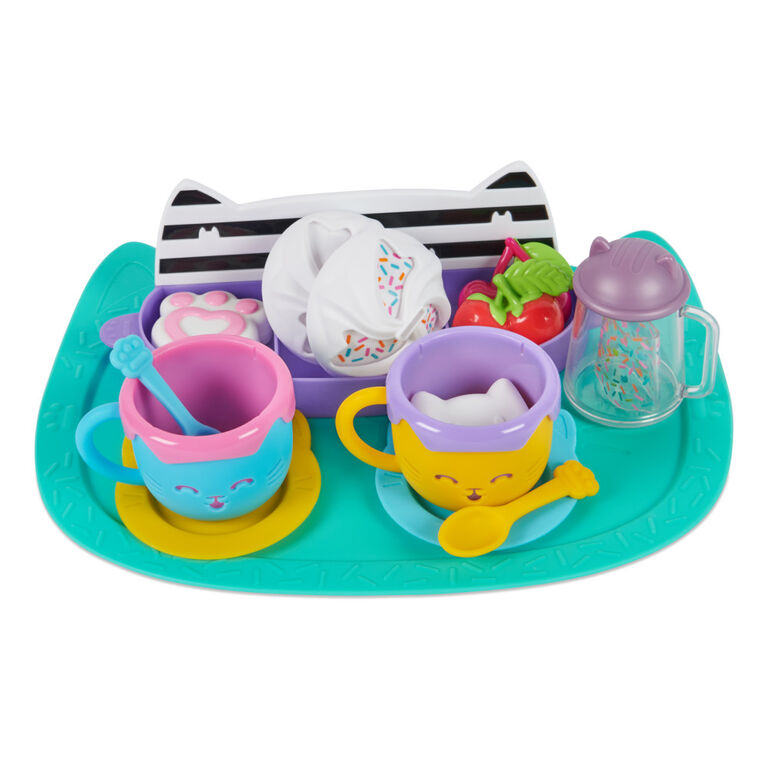 Gabby's Dollhouse, Sprinkle Party Sweet Treat Set, Pretend Play Kitchen Hot Cocoa Party Set with Fruit and Sprinkles