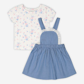 Rococo 2 Piece Top SkirtalLong Sleeveet Blue 3-4
