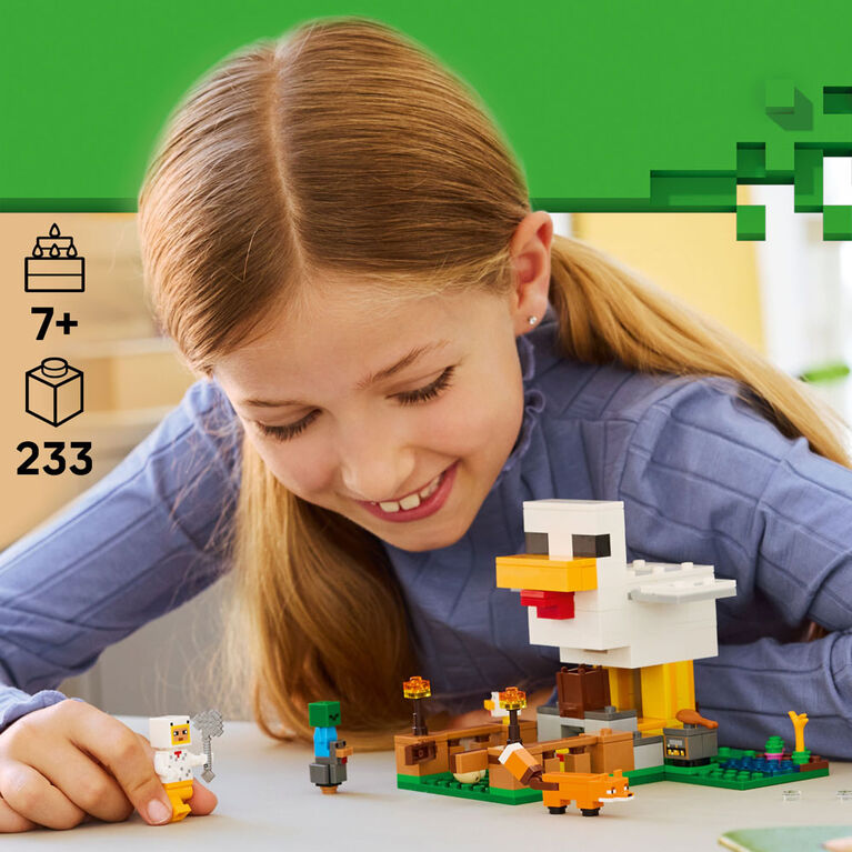 LEGO Minecraft Chicken Farm Building & Pretend Play Toy for Boys, GIrls, & Kids, Ages 7+ - 21585