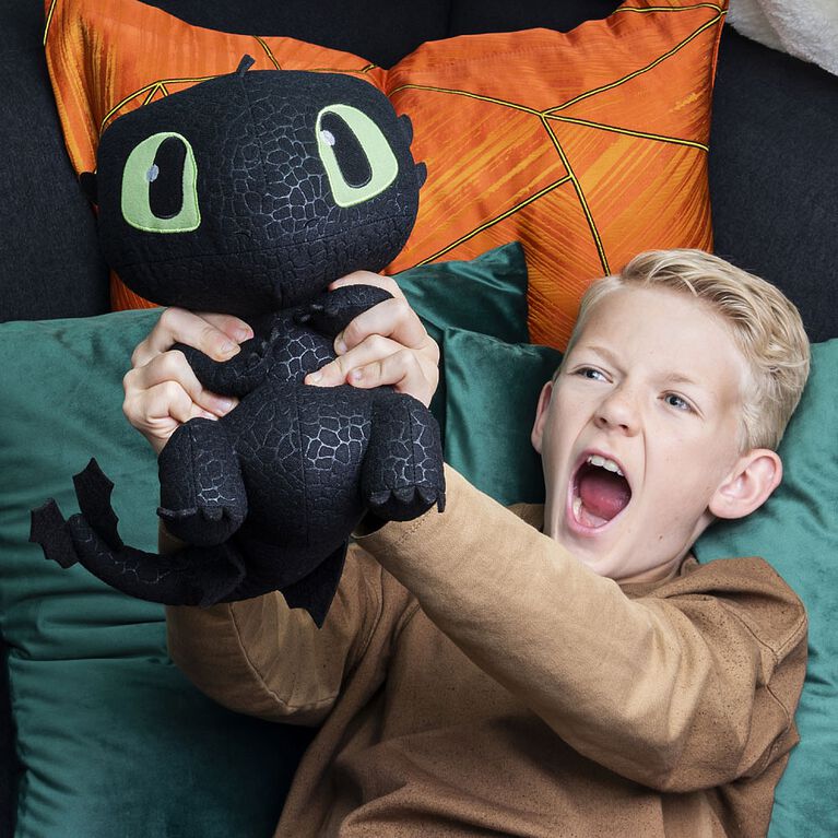 Comment entraîner son dragon, squeeze & grognement édenté, 10-pouces peluche Dragon avec des sons.