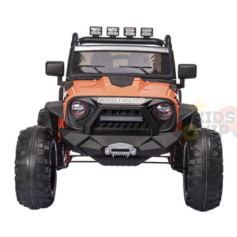 KidsVip 24V EVA Big Wheels Edition Kids Ride On Truck W/ RC- Orange - English Edition