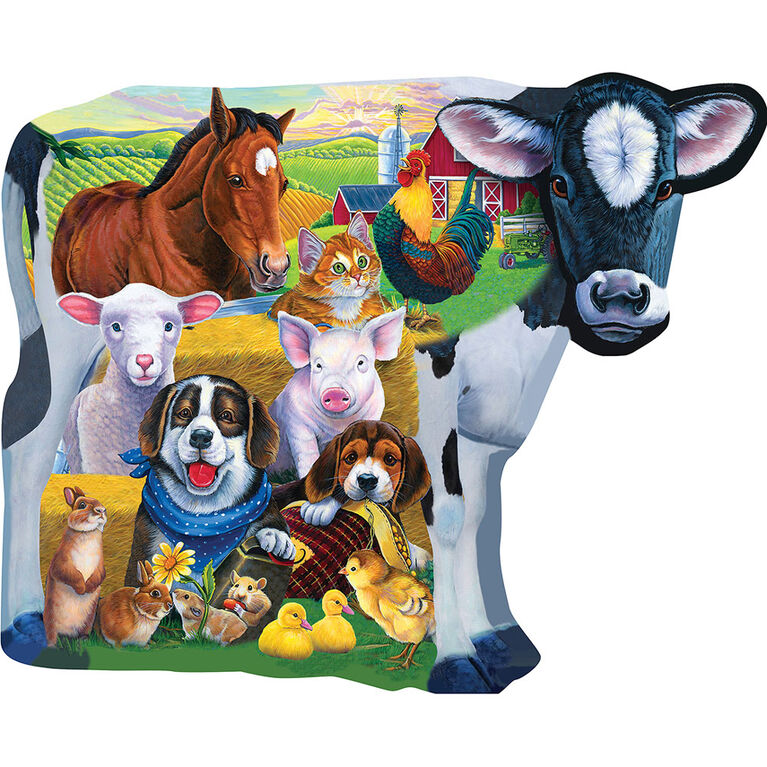 Shaped Farm Friends Right Fit - 100 Piece Kids Puzzle By Jenny Newland