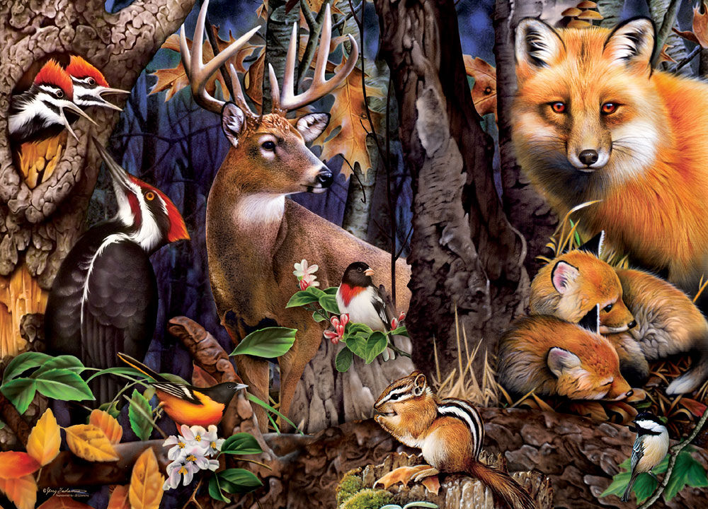 Realtree 1000 Piece Puzzle - "Forest Gathering" - English Edition
