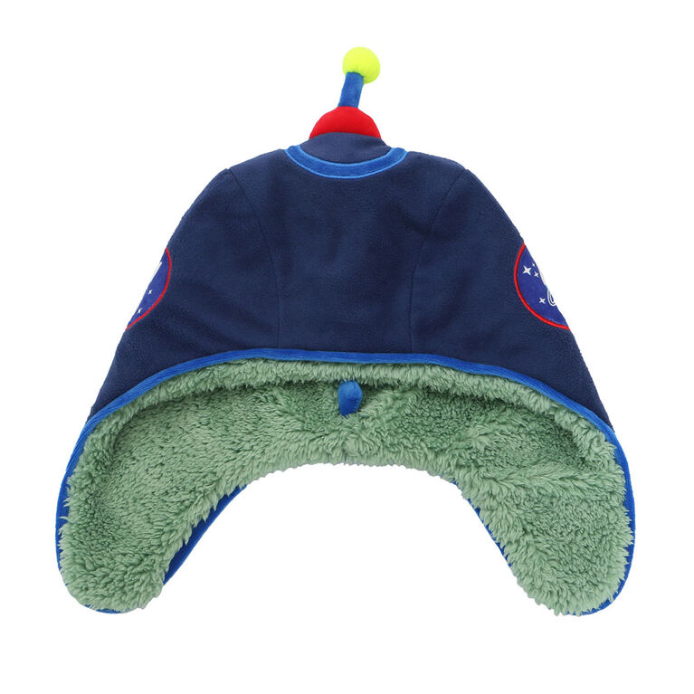 FlapJackKids - Baby, Toddler, Kids, Boys - Water Repellent Trapper Hat - Sherpa Lining - Dino/Astronaut - Medium 2-4 years