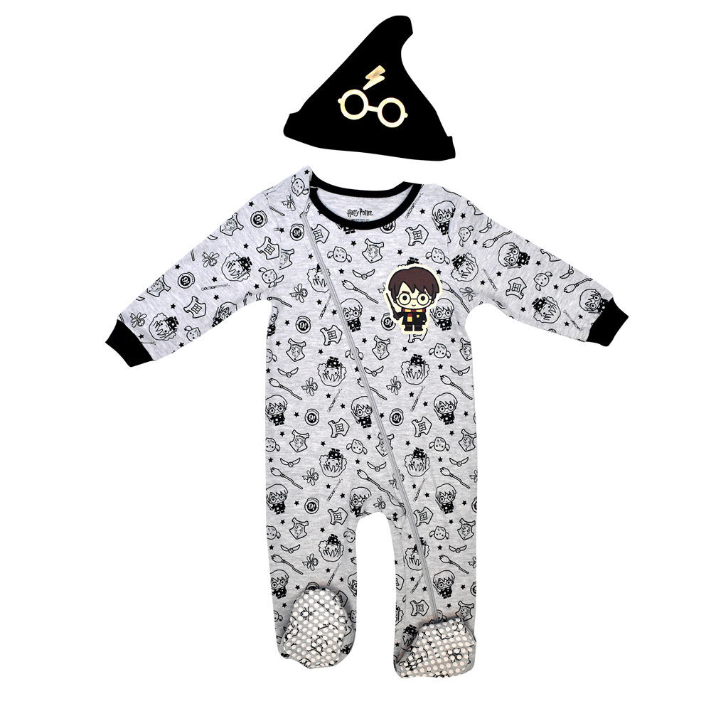 Warner s Harry Potter Sleeper with hat Grey Newborn 0 Months