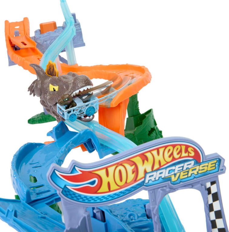 Hot Wheels RacerVerse Jurassic World Crash & Splash Track Set
